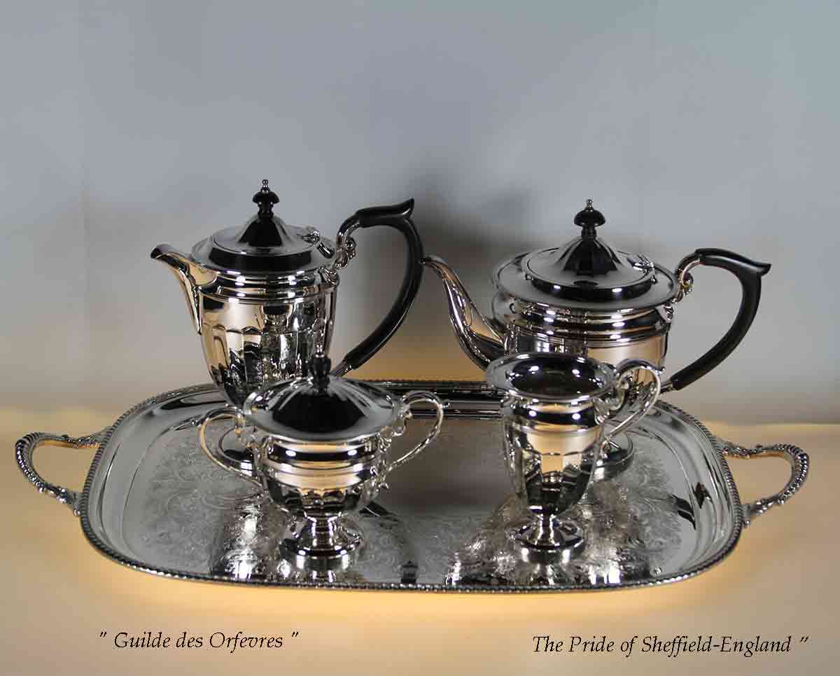 Silver Tea & Coffee Set, Hepple White Silver Tea & Coffee Set, Hepple White