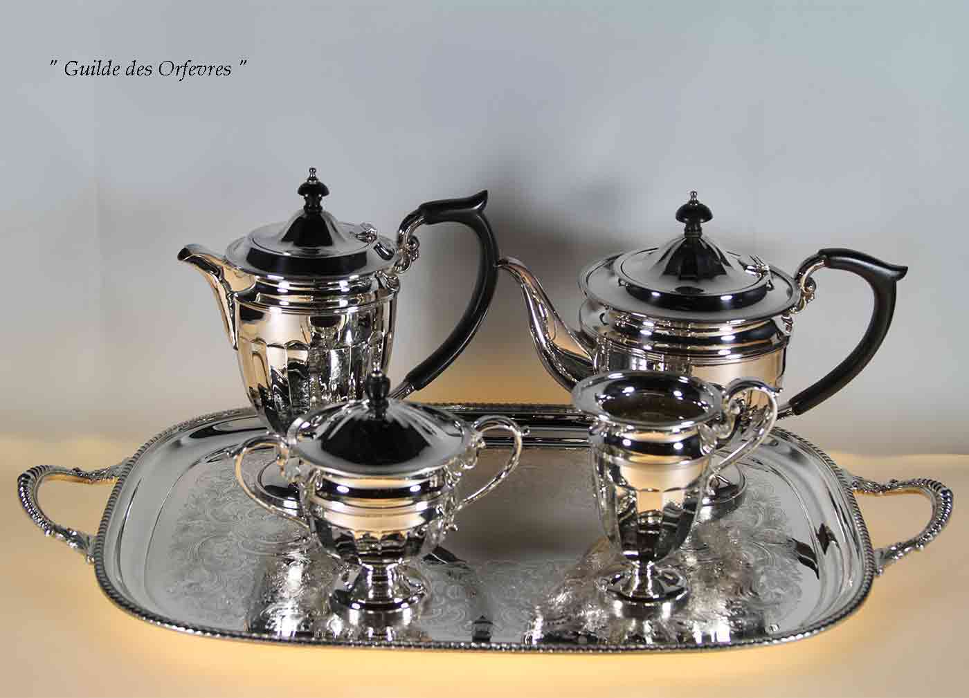 Silver Tea & Coffee Set, Hepple White Silver Tea & Coffee Set, Hepple White