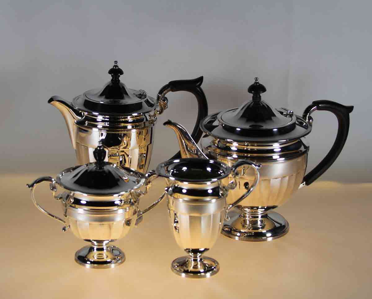 Silver Tea & Coffee Set, Hepple White Silver Tea & Coffee Set, Hepple White