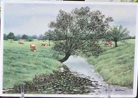 Collectors Porcelain Post Card, Meadow