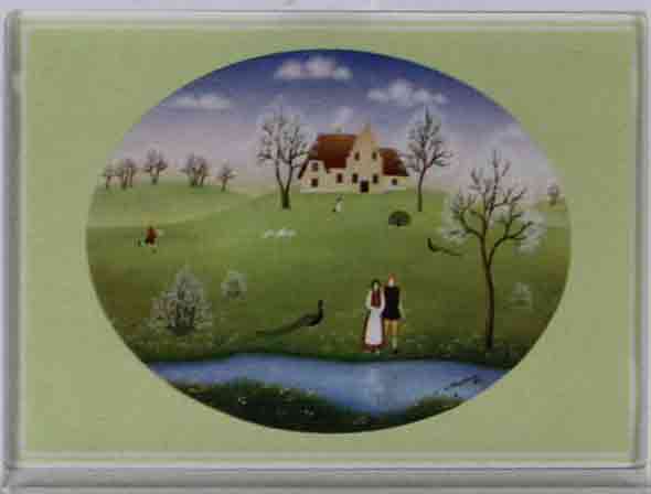 Collectors Porcelain Post Card, Set 4 Seasons
