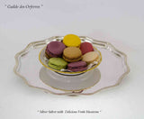 Set of 4 Silver Salvers Scalloped Edge, Gadroon