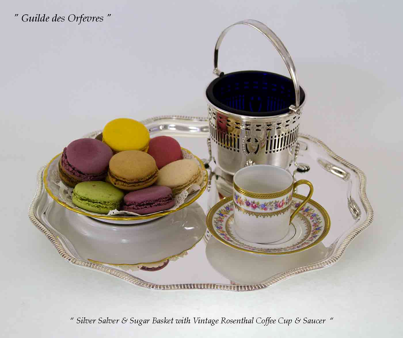 Set of 3 Silver Salvers Scalloped Edge, Gadroon Set of 3 Silver Salvers Scalloped Edge, Gadroon