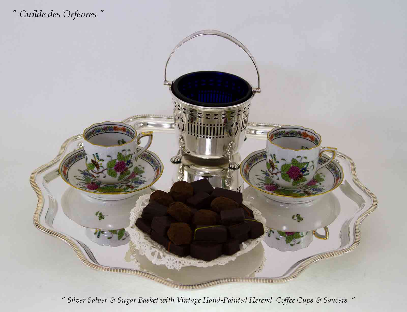 Set of 3 Silver Salvers Scalloped Edge, Gadroon Set of 3 Silver Salvers Scalloped Edge, Gadroon