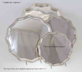 Set of 4 Silver Salvers Scalloped Edge, Gadroon
