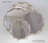 Set of 4 Silver Salvers Scalloped Edge, Gadroon