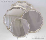 Set of 4 Silver Salvers Scalloped Edge, Gadroon