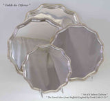 Set of 4 Silver Salvers Scalloped Edge, Gadroon