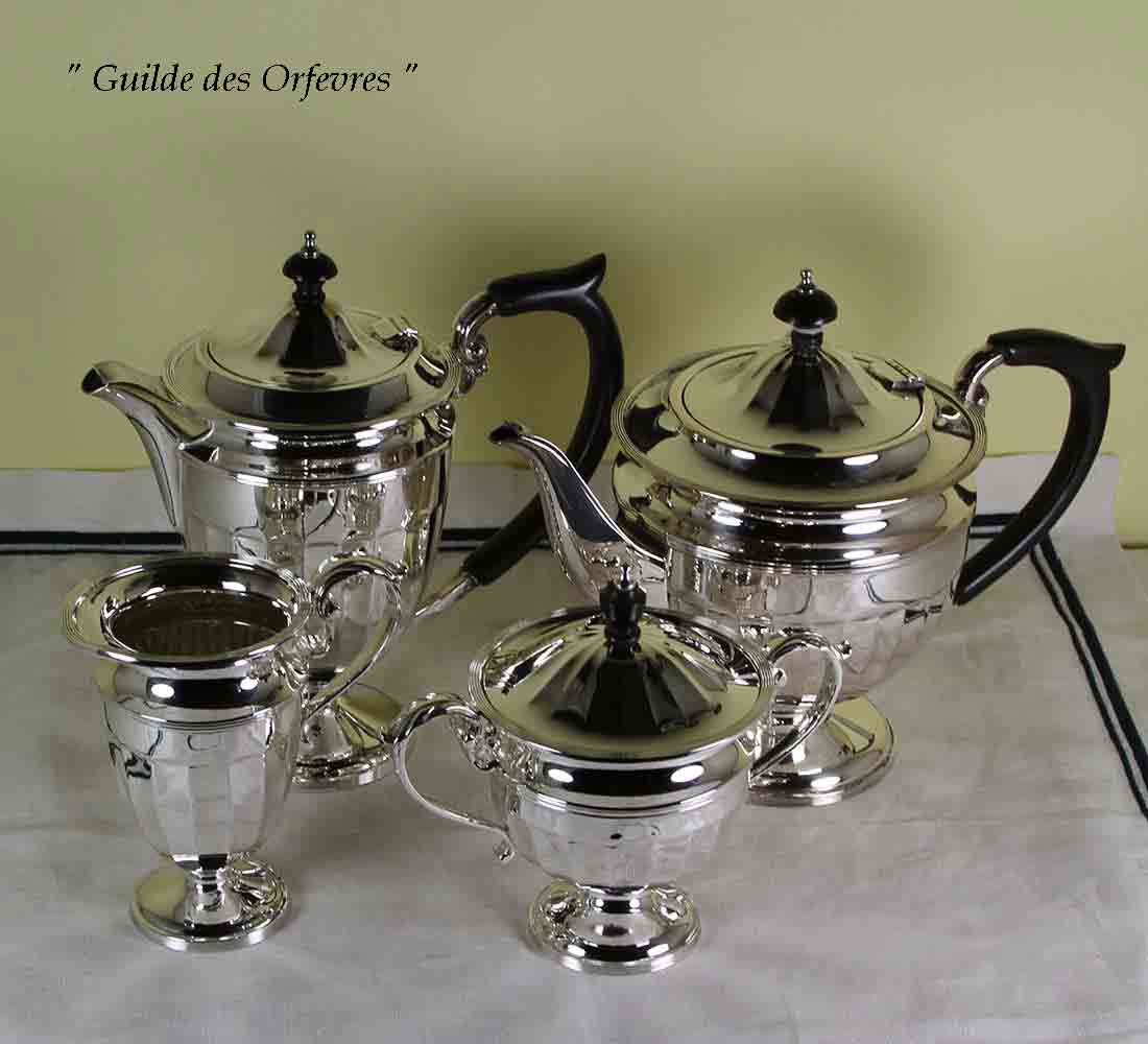 Silver Tea & Coffee Set, Hepple White Silver Tea & Coffee Set, Hepple White