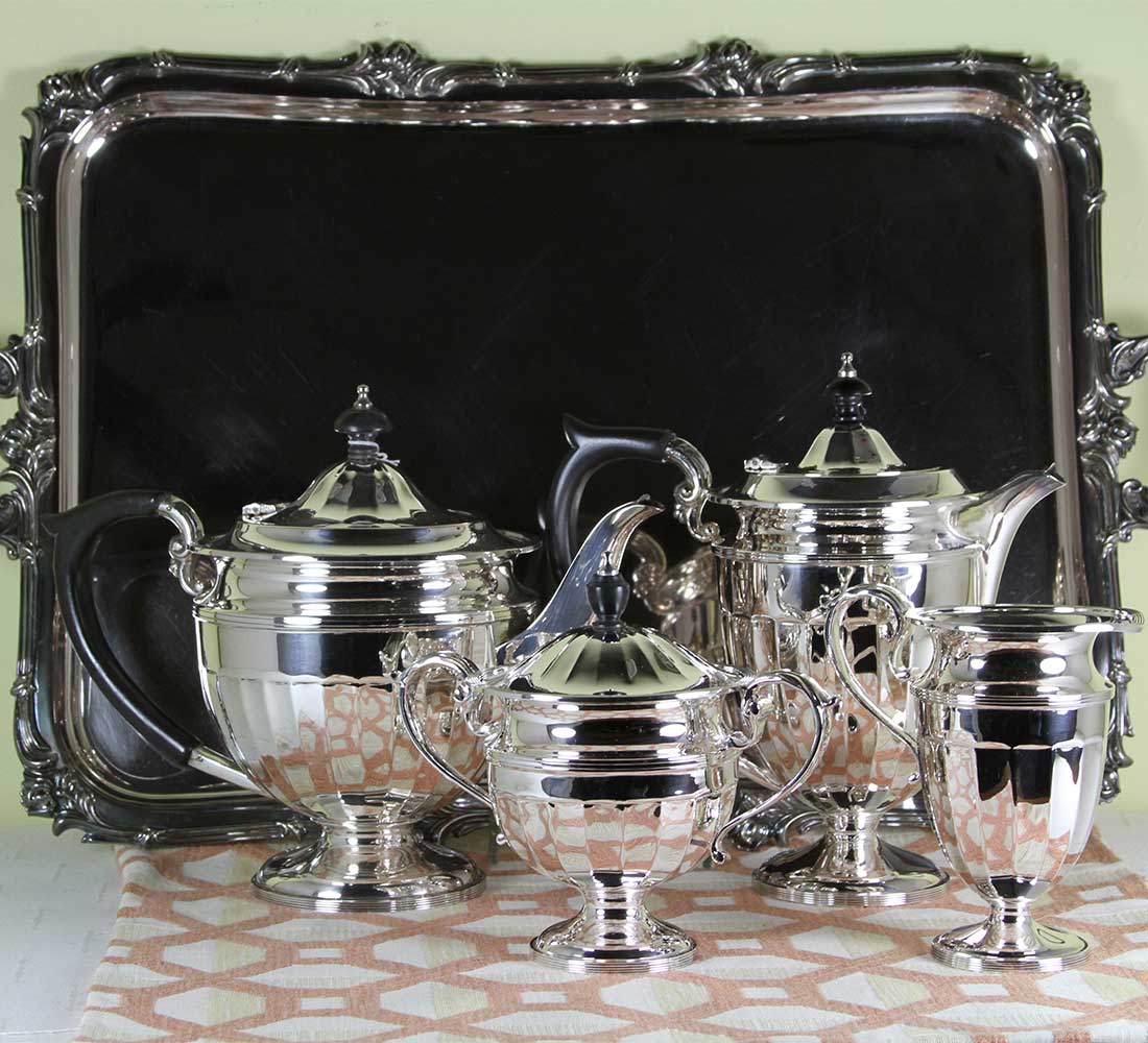 Silver Tea & Coffee Set, Hepple White Silver Tea & Coffee Set, Hepple White
