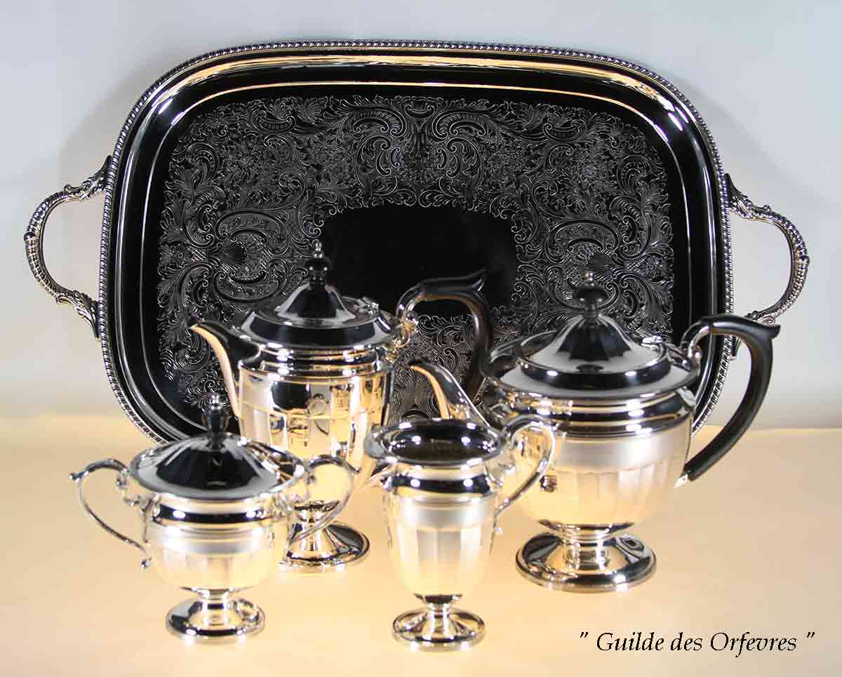 Silver Tea & Coffee Set, Hepple White Silver Tea & Coffee Set, Hepple White