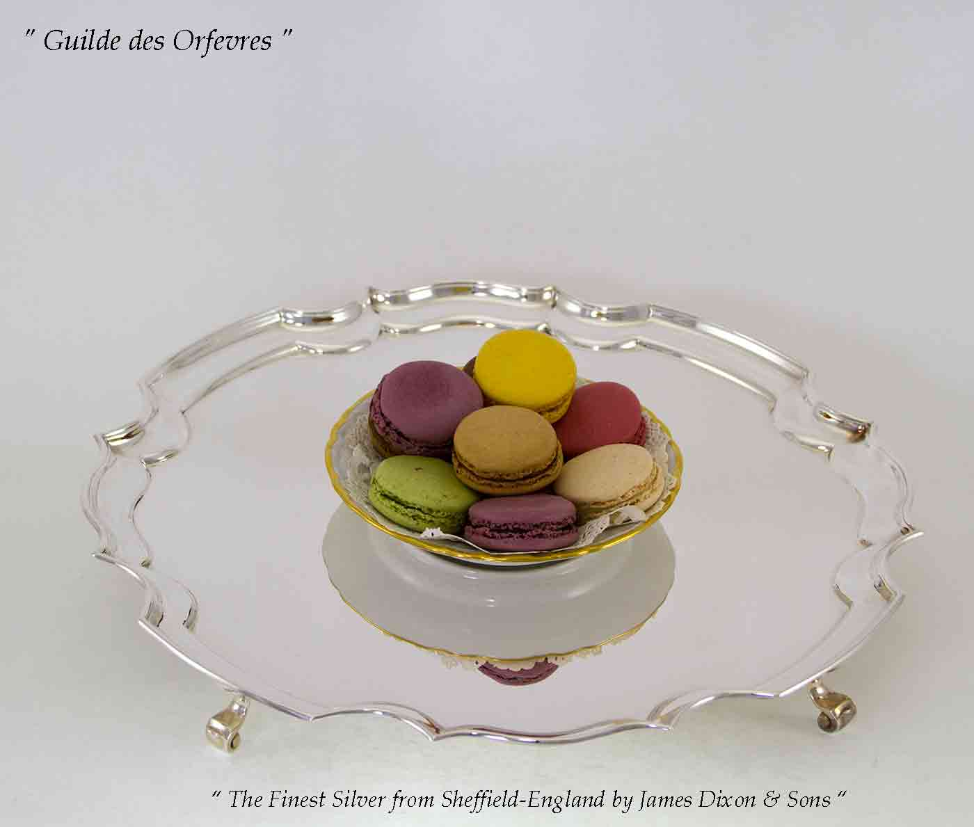 Silver Chippendale Salver with Feet Silver Chippendale Salver with Feet