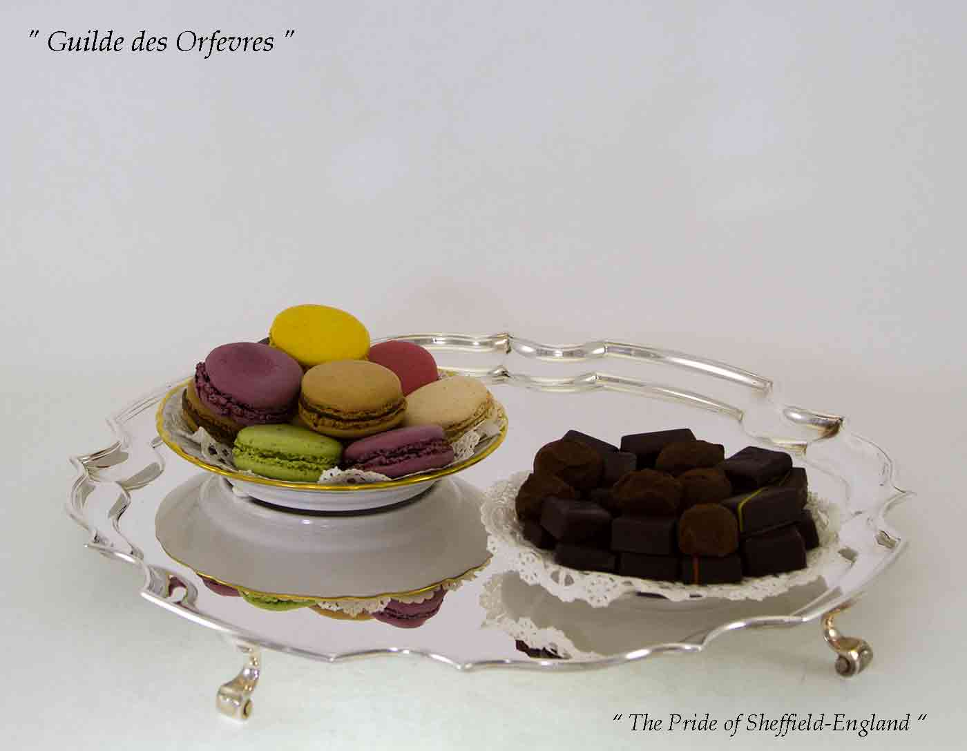 Silver Chippendale Salver with Feet Silver Chippendale Salver with Feet