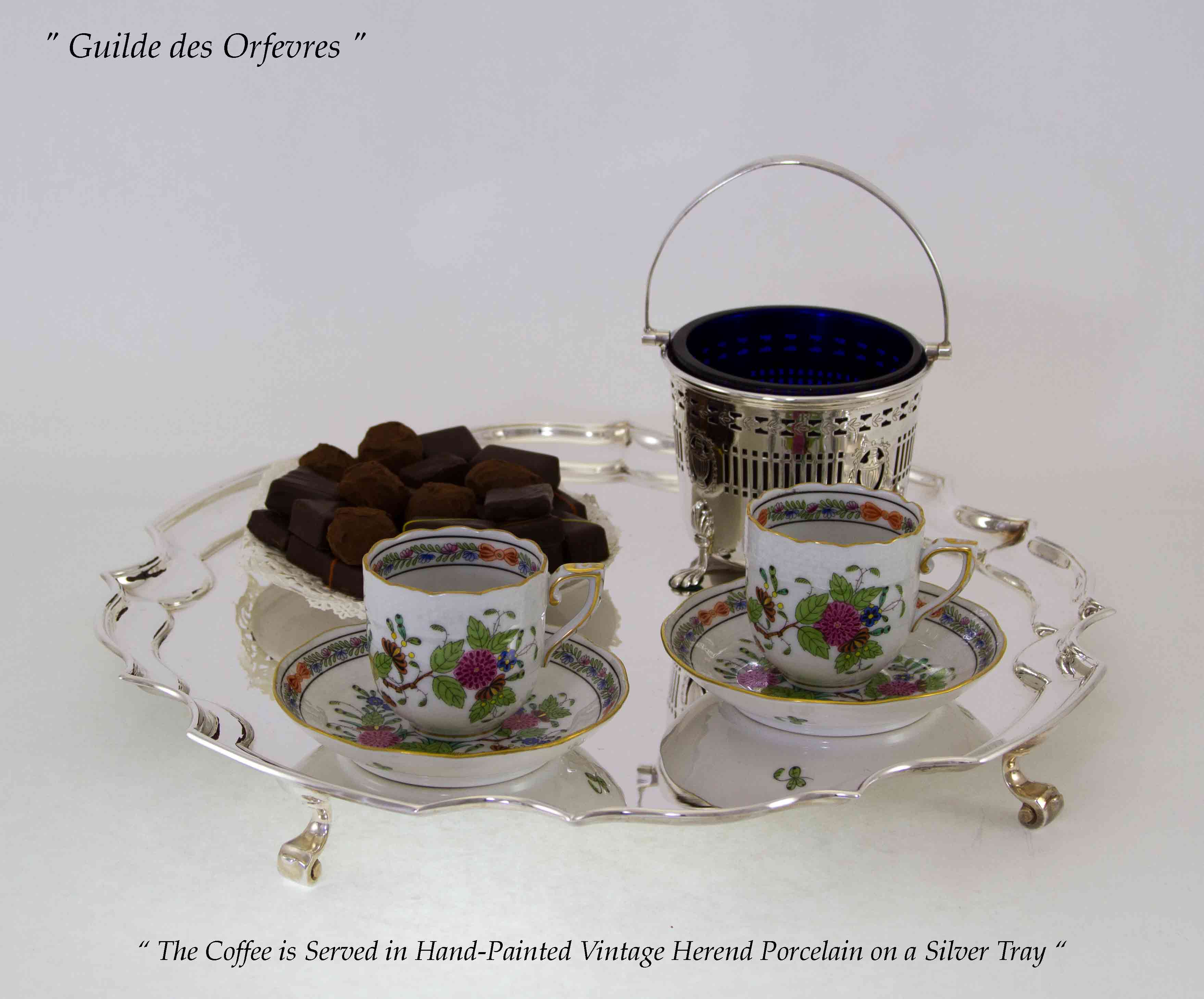 Silver Chippendale Salver with Feet Silver Chippendale Salver with Feet