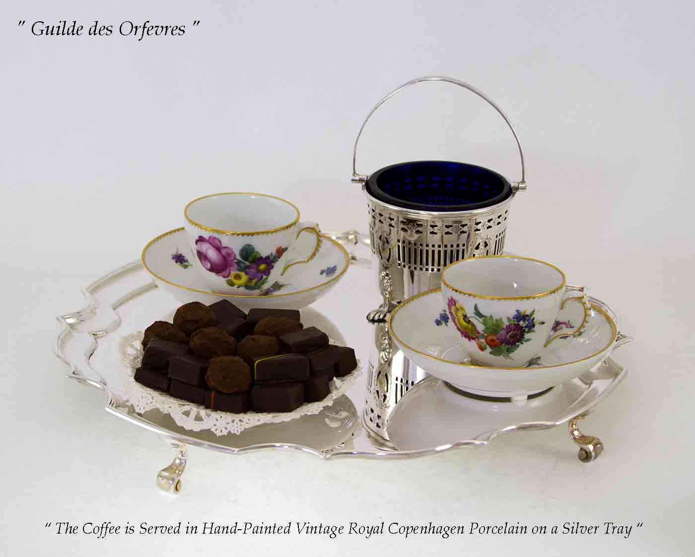 Silver Chippendale Salver with Feet Silver Chippendale Salver with Feet