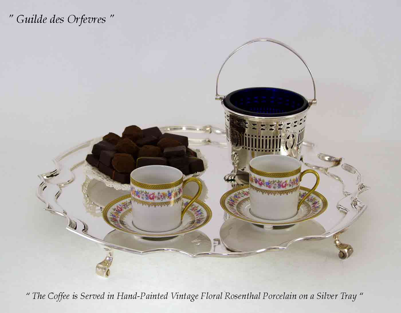 Silver Chippendale Salver with Feet Silver Chippendale Salver with Feet