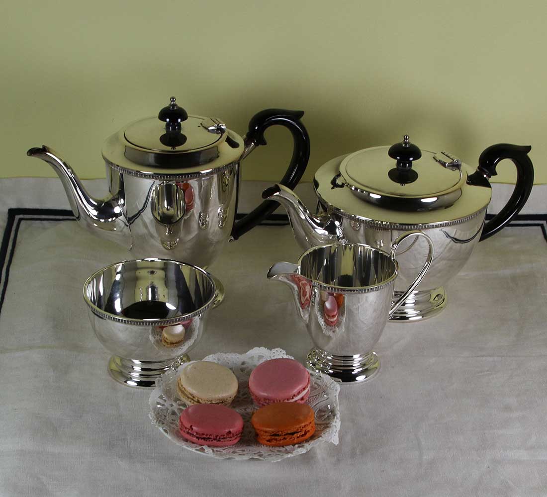 Silver Tea & Coffee Set, Gadroon Silver Tea & Coffee Set, Gadroon