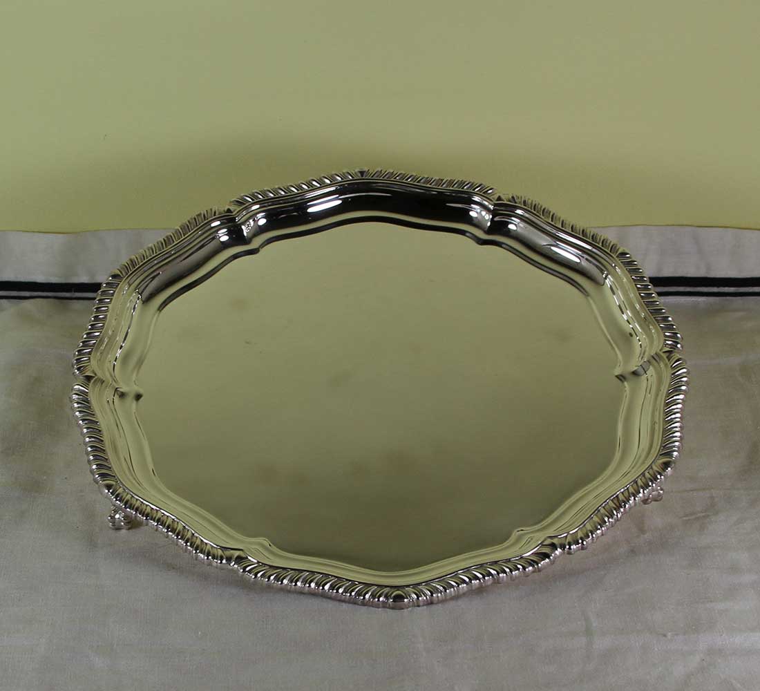 Silver Shaped Gadroon Salver with Feet Silver Shaped Gadroon Salver with Feet