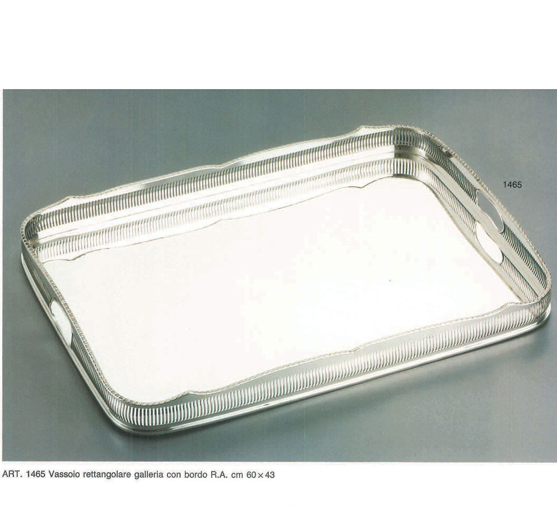 Silver Gallery Tray,  Oblong Embossed, Chased & Pierced Border Silver Gallery Tray,  Oblong Embossed, Chased & Pierced Border