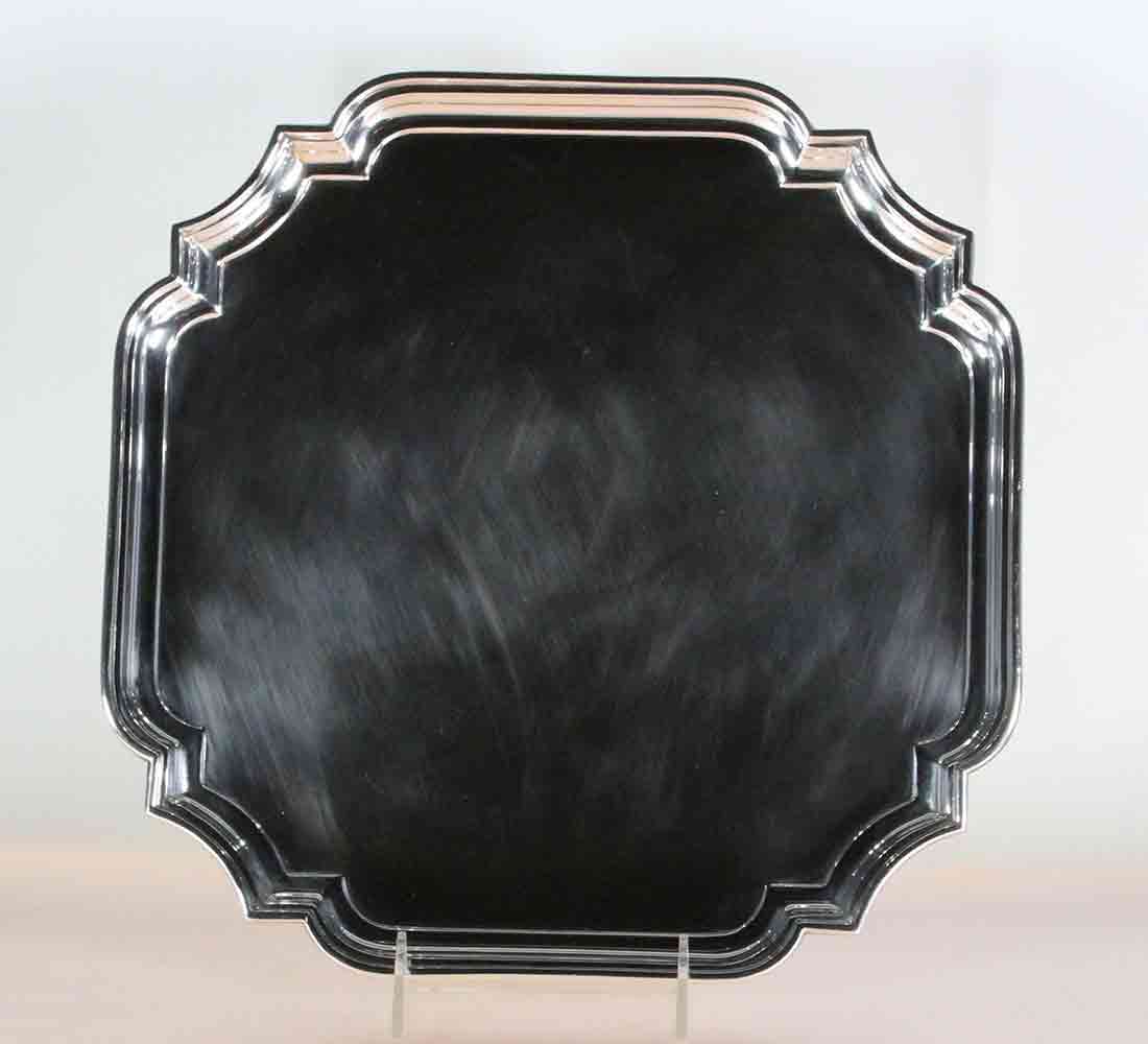 Silver Square Salver, Chippendale Shaped Corners 12 in. Silver Square Salver, Chippendale Shaped Corners 12 in.