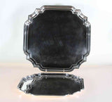 Silver Square Salvers, Chippendale Shaped Corners
