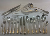 Complete Cutlery Set for 12, including Fish Eaters & Serving Pieces, 132 Pcs, Lily