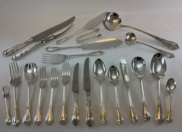 Complete Cutlery Set for 12, including Fish Eaters & Serving Pieces, 132 Pcs, Lily