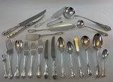 Complete Cutlery Set for 12, including Fish Eaters & Serving Pieces, 132 Pcs, Lily