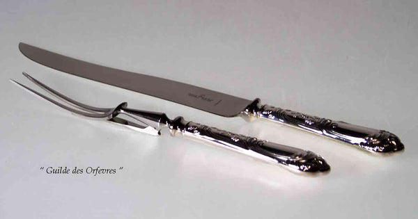 Silver Pair Carving Set, Carving Fork & Carving Knife, La Regence.
