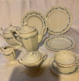 Rosenthal Exquisite Dinner & Tea Set, 100 Piece Set With Blue Garland.