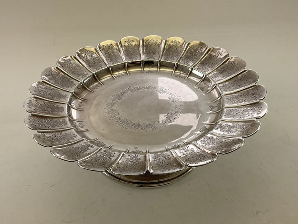Silver Tazza Fluted Border,  Embossed