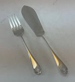 Silver Plated Fish Servers: Serving Fork & Knife, Georgian.