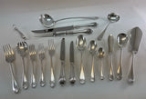 Complete European Cutlery Set for 12, including Fish Eaters & Serving Pieces 113 pieces. Georgian.