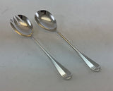The Finest, Silver Plated Pair Salad Servers, Salad Spoon & Salad Fork, Rattail 