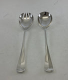 The Finest, Silver Plated Pair Salad Servers, Salad Spoon & Salad Fork, Rattail 