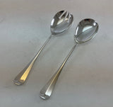 The Finest, Silver Plated Pair Salad Servers, Salad Spoon & Salad Fork, Rattail 