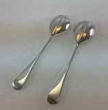The Finest, Silver Plated Pair Salad Servers, Salad Spoon & Salad Fork, Rattail 