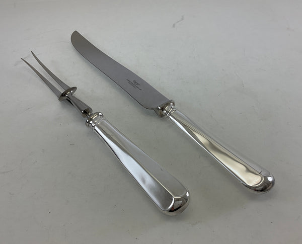 The Finest, Silver Plated Pair Carving Set, Carving Fork & Carving Knife, Rattail .