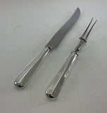 The Finest, Silver Plated Pair Carving Set, Carving Fork & Carving Knife, Rattail .
