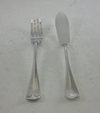 The Finest, Silver Plated 1 Pair Fish Eaters, Fish Fork & Fish Knife, Rattail.