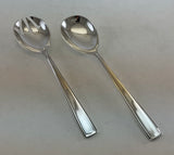 The Finest, Silver Plated Pair Salad Servers, Salad Spoon & Salad Fork, Leighton.