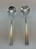 The Finest, Silver Plated Pair Salad Servers, Salad Spoon & Salad Fork, Leighton.