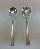 The Finest, Silver Plated Pair Salad Servers, Salad Spoon & Salad Fork, Leighton.