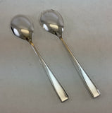 The Finest, Silver Plated Pair Salad Servers, Salad Spoon & Salad Fork, Leighton.