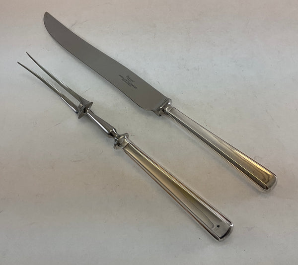 The Finest, Silver Plated Pair Carving Set, Carving Fork & Carving Knife, Leighton.