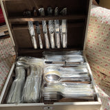 "Silver Flatware, 84 Pieces Set , Leighton. "