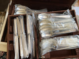 "Silver Flatware,72 Pieces Set , Leighton. "
