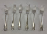 Silver Set 6- Seven Piece Place-Setting, 42 Pieces Rattail.