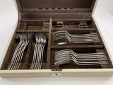 Silver Set 6- Seven Piece Place-Setting, 42 Pieces Rattail.