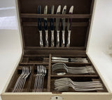 Silver Set 6- Seven Piece Place-Setting, 42 Pieces Rattail.
